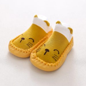 Fun and Comfy Yellow Cartoon Shoes for Kids Perfect for First Steps and Playtime!