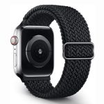 Black Nylon Loop Strap Stylish Press Lock Smartwatch Belt for Parties Unisex