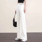 Elegant High Waist Loose Fit Black Palazzo Pants Casual Straight Leg Trousers Women’s Fashion Bottoms with Elastic Waist