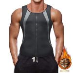 Slimming Black Corset for Men Zipper Closure Nylon Body Shapewear for Tummy Control and Weight Loss