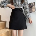 Black A-Line Mini Skirt Fashionable Summer Office Wear for Women