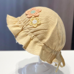 Adorable Floral Baby Hat Breathable Ruffle Style for Kids Lightweight and Sunscreen Protected Perfect for 0-6 Months Yellow Cotton Design