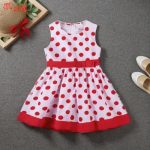 Stylish Red Polka Dot Dress for Little Princesses Perfect for Summer! Sleeveless Casual Wear Girls Dress in Polyester