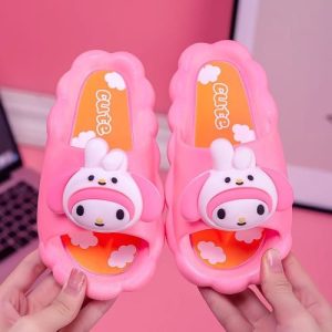 Cute Cartoon Kids Slippers Soft Bottom Non Slip Fluffy Design Perfect for Casual Indoor Wear Bathrooms