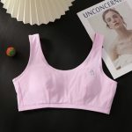 Teen Girls Slim Fit Cotton Elastic Bra Pink Shoulder Strap Fitness & Fashion Pushup Sports Bra for 9-13 Years