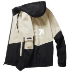 Black Dual Color Full Sleeves Zip-Up Polyester Men’s Winter Jacket with Hoodie Stylish Outerwear for Men