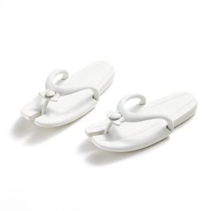 Stay Dry and Stylish with our White Waterproof Non Slip Women's Slipper Comfy Portable Flip-Flop Sandal with a Thick Sole!