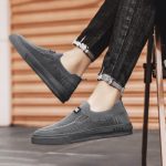 Lightweight Men’s Casual Canvas Shoes with Non Slip Rubber Sole Breathable and Comfortable Slip On Sneakers for Everyday Wear