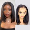 Straight Women Short Hair Wigs Lace Front Natural Look Realistic Girls Fashion Bob Shoulder Length High-Quality Synthetic With Inner Cap Easy Wear Ladies Wig